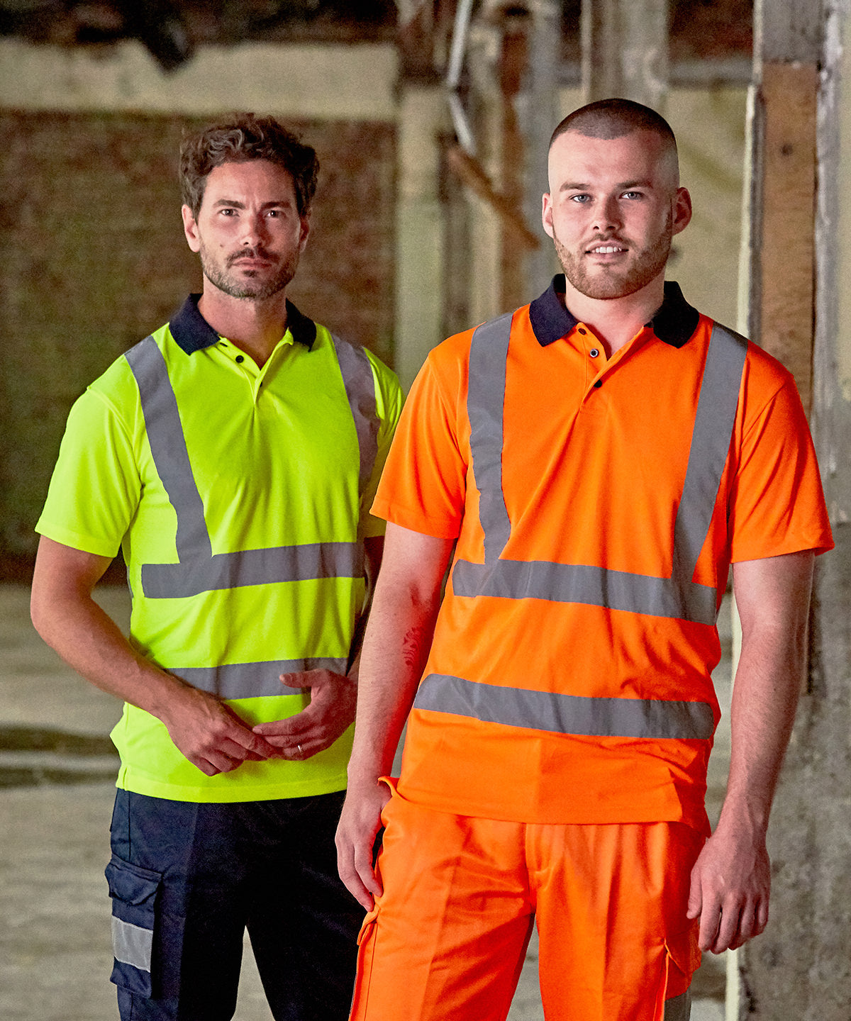 Prortx High Visibility Polo Shirt EN ISO 20471 Reflective Tape Lightweight
