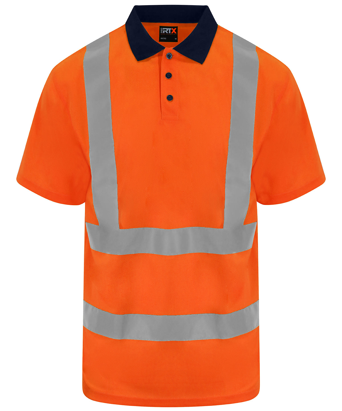 Prortx High Visibility Polo Shirt EN ISO 20471 Reflective Tape Lightweight