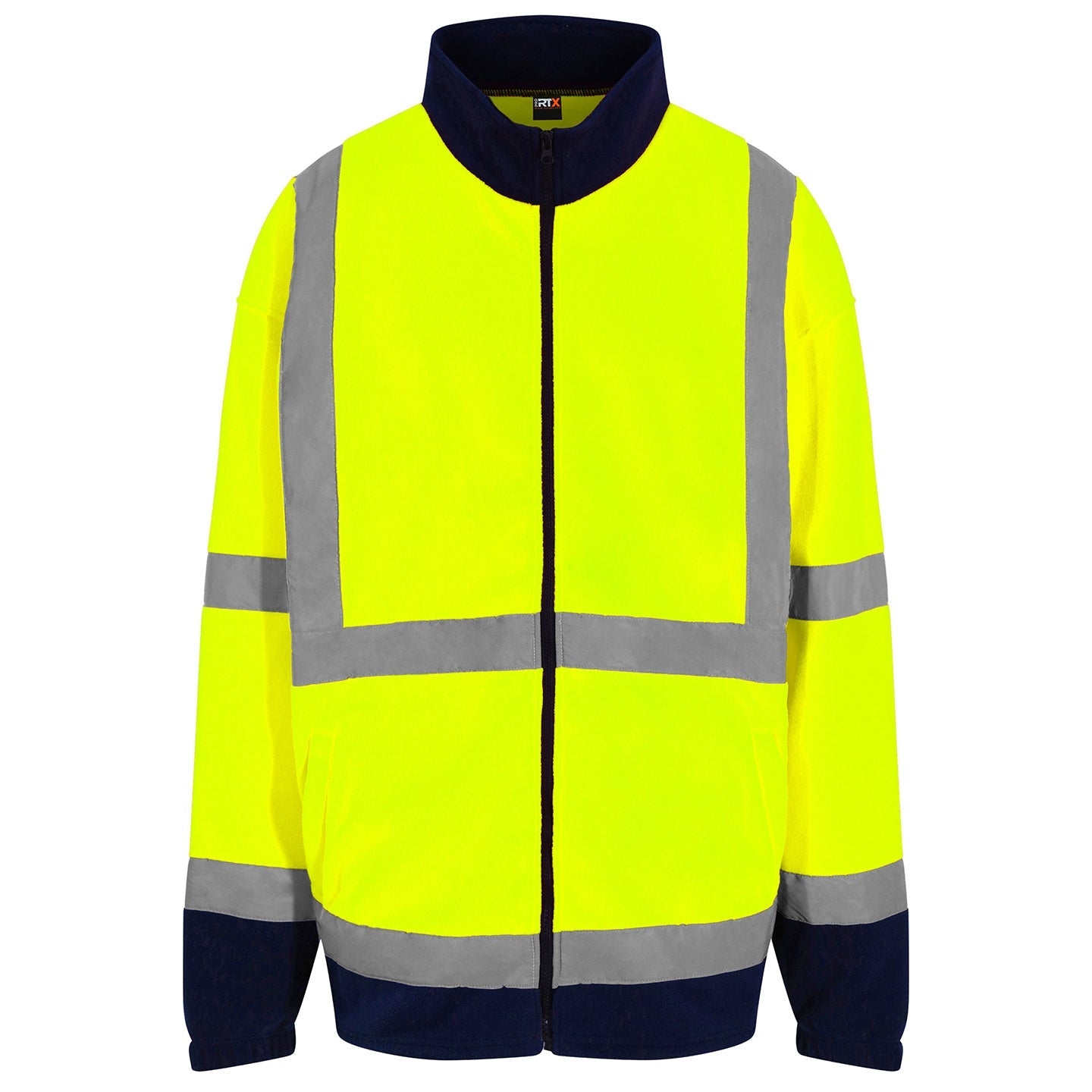 Prortx High Visibility Full-Zip Fleece Jacket Class 3 Reflective Workwear
