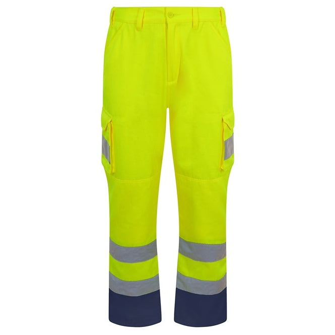 Prortx High Visibility Cargo Trousers Water-Repellent Utility Workwear