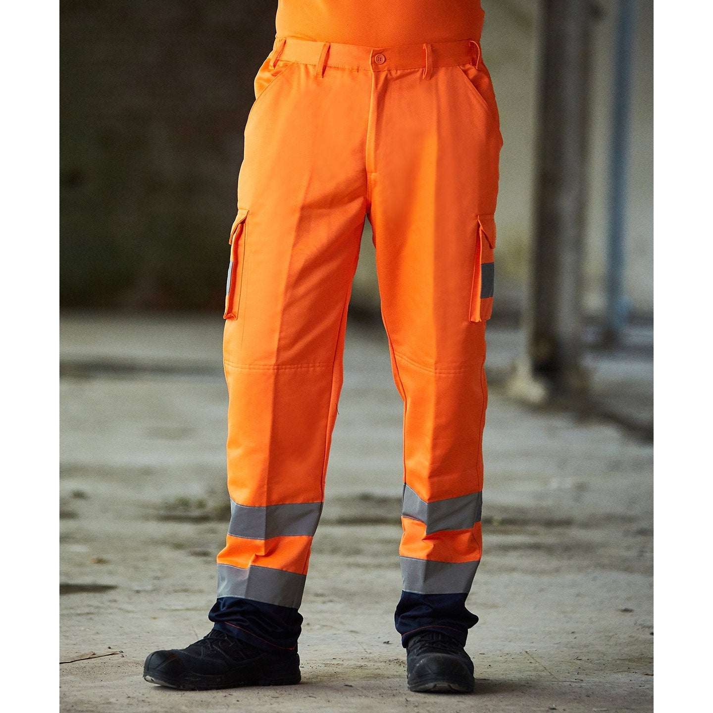 Prortx High Visibility Cargo Trousers Water-Repellent Utility Workwear