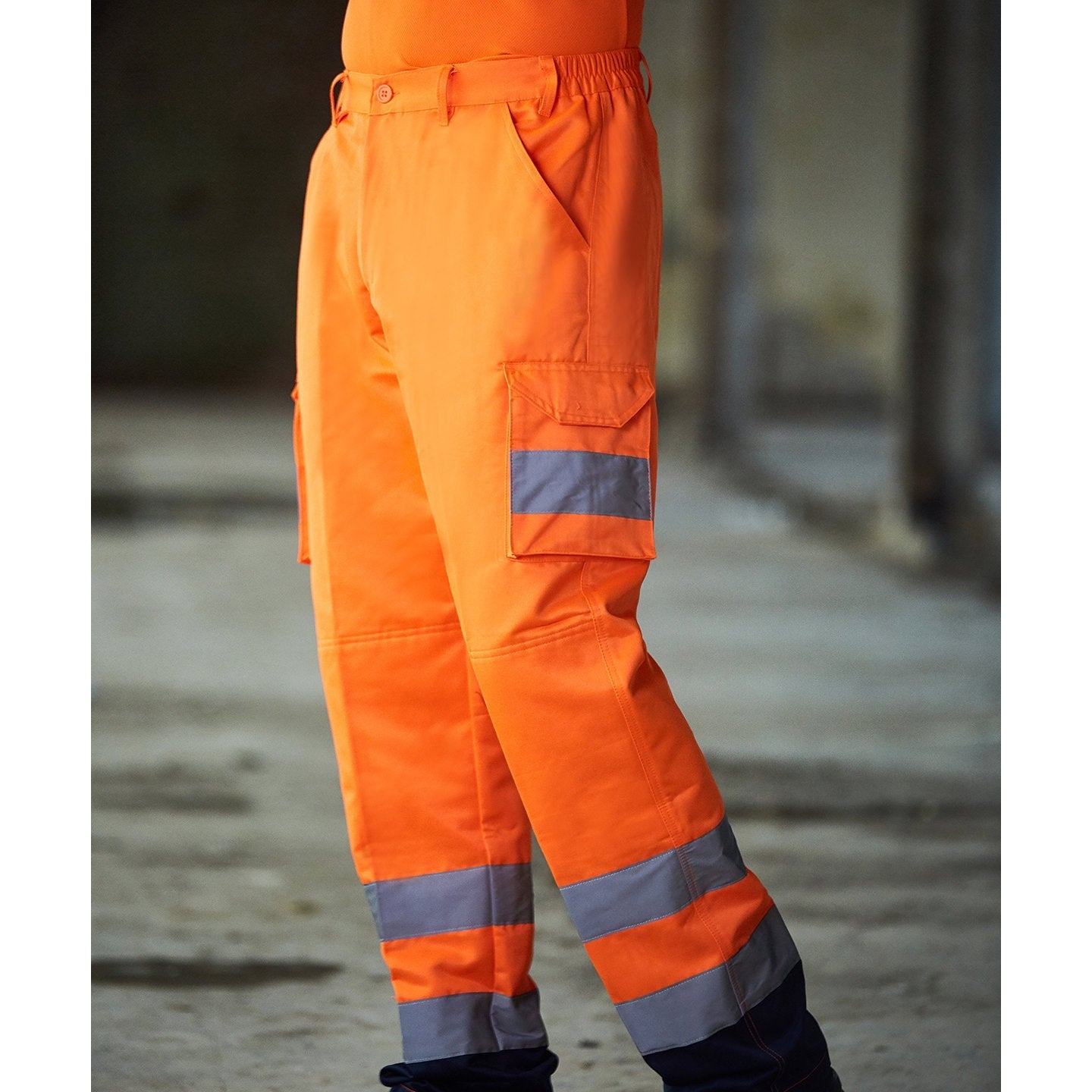 Prortx High Visibility Cargo Trousers Water-Repellent Utility Workwear