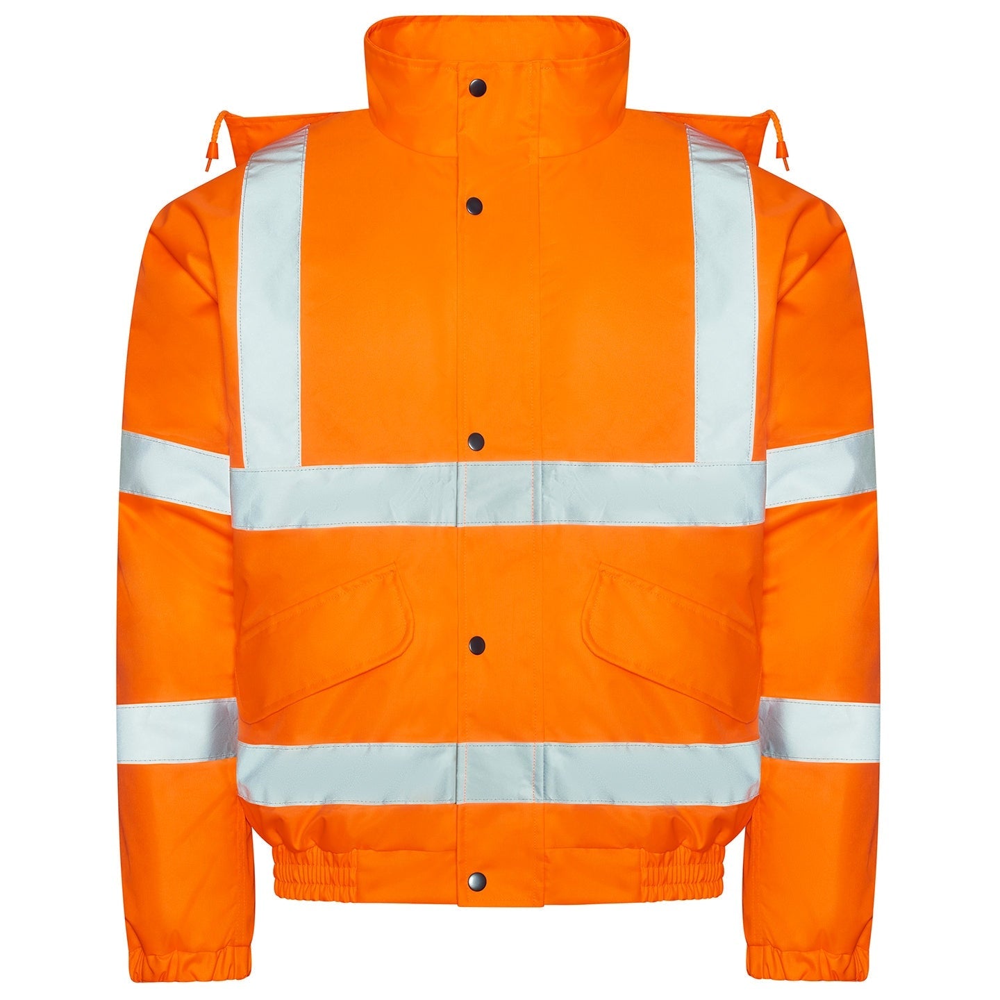 Prortx High Visibility Bomber Jacket Waterproof with Foldaway Hood and Pockets