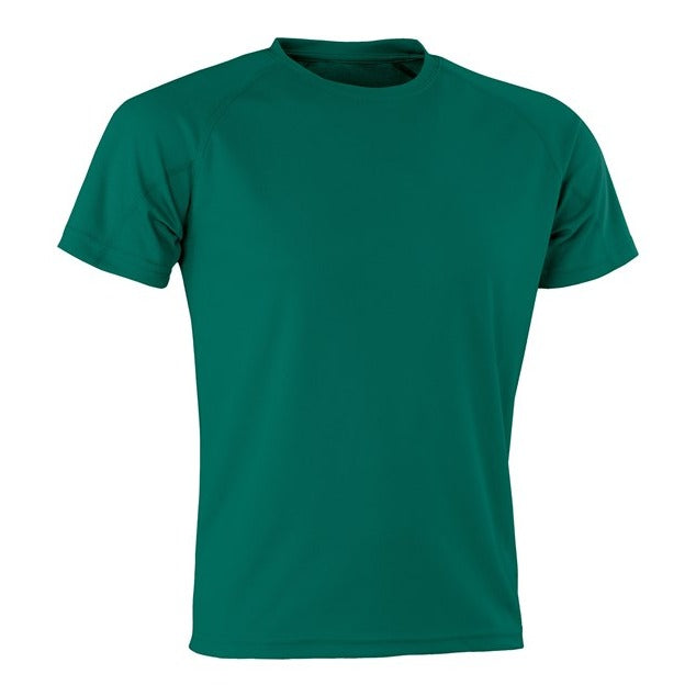 Spiro Performance Aircool Tee Bottle Green Quick-Dry Breathable Mesh Fabric