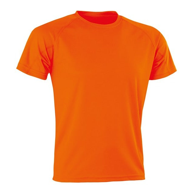 Spiro Performance Aircool Tee Flo Orange Quick-Dry Breathable Mesh Fabric