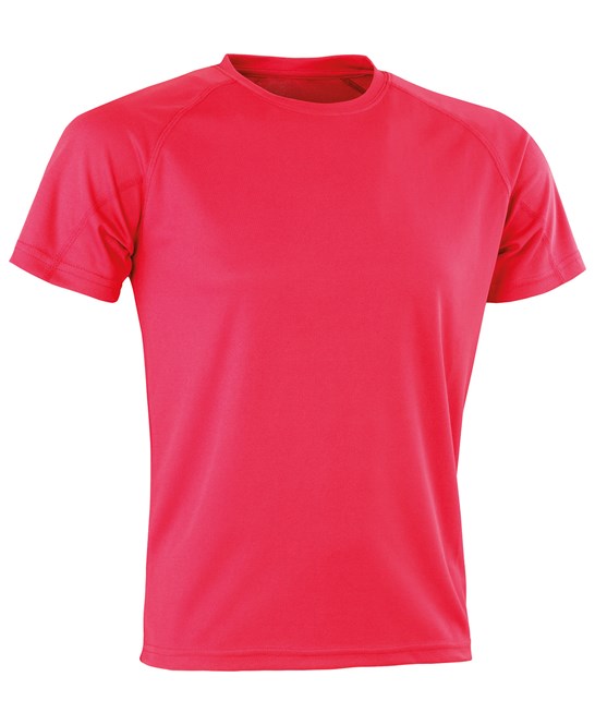 Spiro Performance Aircool Tee Flo Pink Quick-Dry Breathable Mesh Fabric