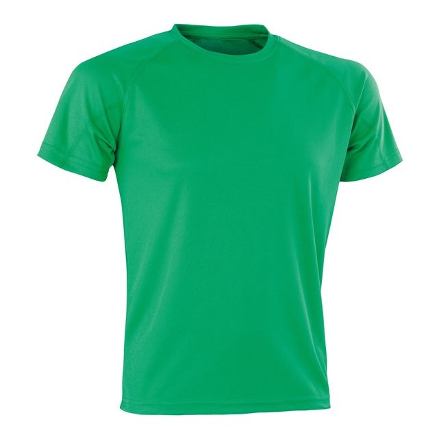 Spiro Performance Aircool Tee Irish Green Quick-Dry Breathable Mesh Fabric