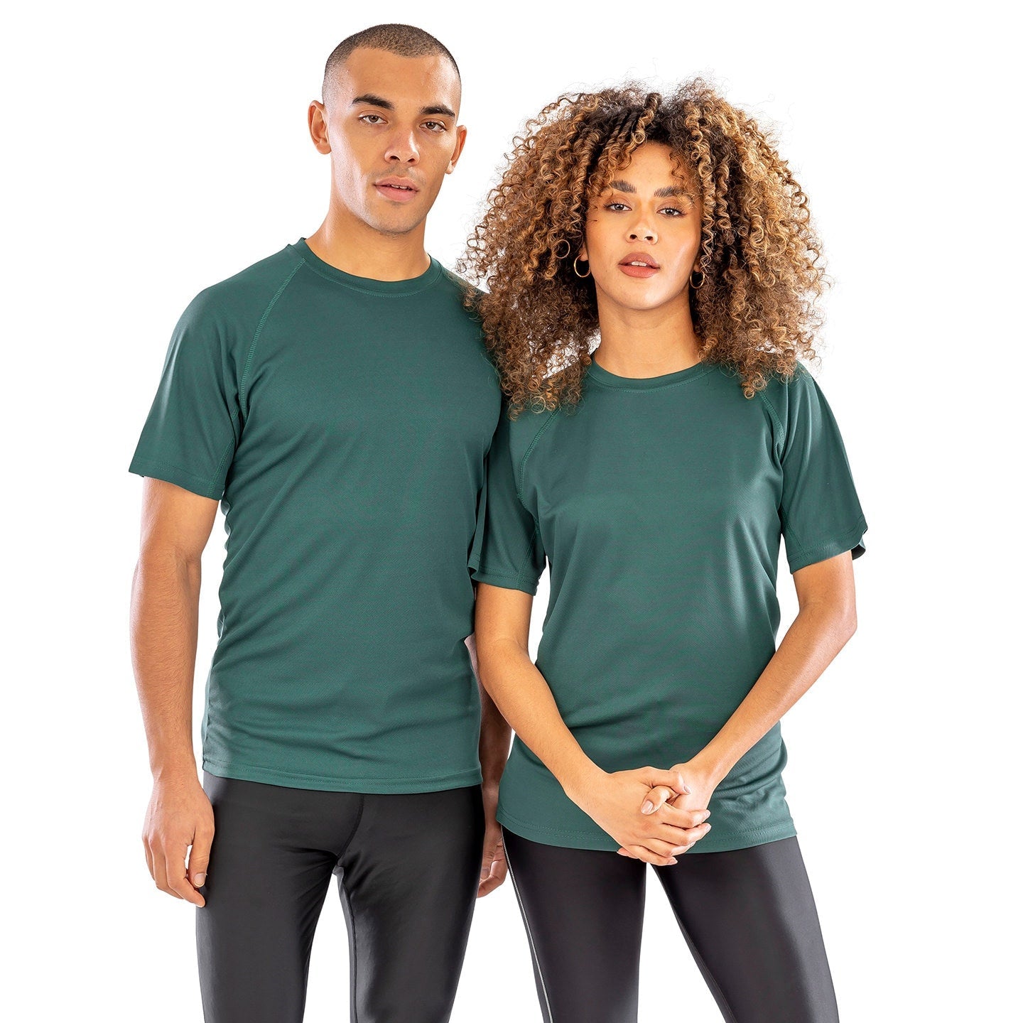 Spiro Performance Aircool Tee Bottle Green Quick-Dry Breathable Mesh Fabric
