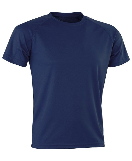 Spiro Performance Aircool Tee Navy Quick-Dry Breathable Soft Mesh Fabric