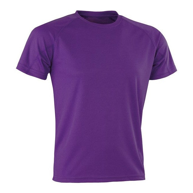 Spiro Performance Aircool Tee Purple Quick-Dry Breathable Mesh Fabric XXS-5XL
