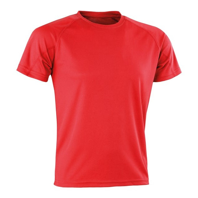 Spiro Performance Aircool Tee Red Quick-Dry Breathable Mesh Fabric XXS-5XL