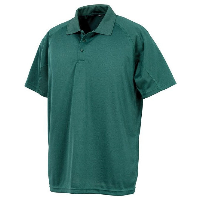 Spiro Performance Aircool Polo Shirt Bottle Green Quick-Dry Breathable Fabric