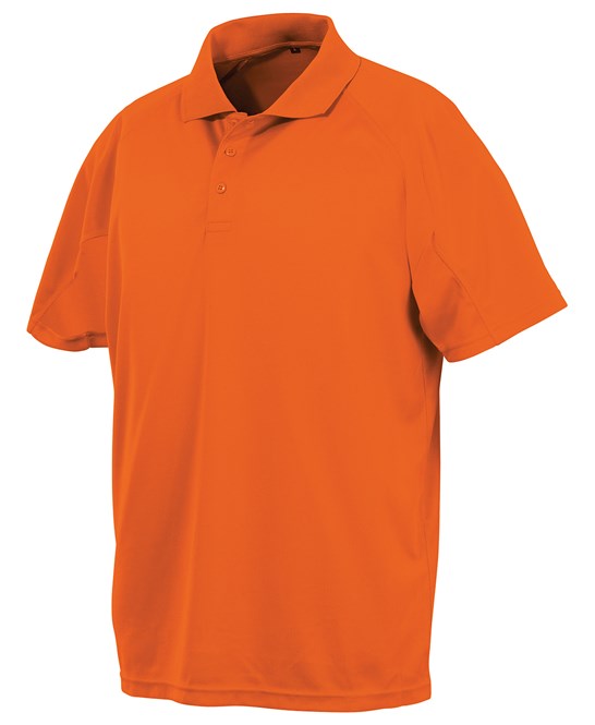 Spiro Performance Aircool Polo Shirt Flo Orange Quick-Dry Breathable Fabric