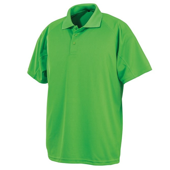 Spiro Performance Aircool Polo Shirt Lime Quick-Dry Breathable Soft Mesh