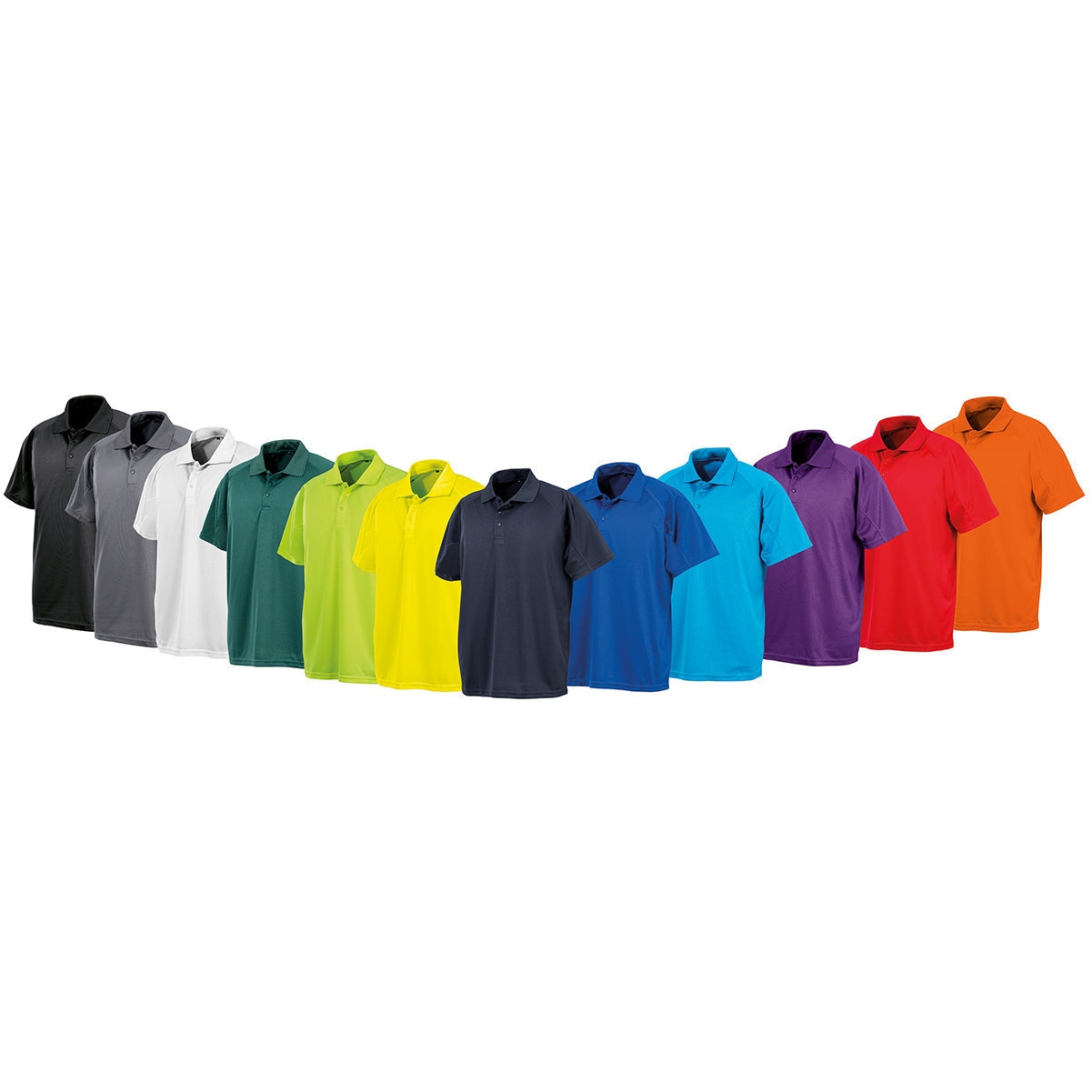 Spiro Performance Aircool Polo Shirt Lime Quick-Dry Breathable Soft Mesh