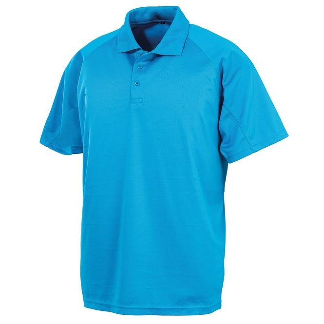 Spiro Performance Aircool Polo Shirt Ocean Quick-Dry Breathable Mesh XXS-3XL