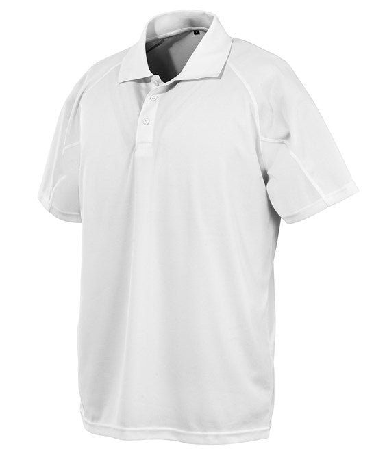 Spiro Performance Aircool Polo Shirt White Quick-Dry Breathable Soft Mesh