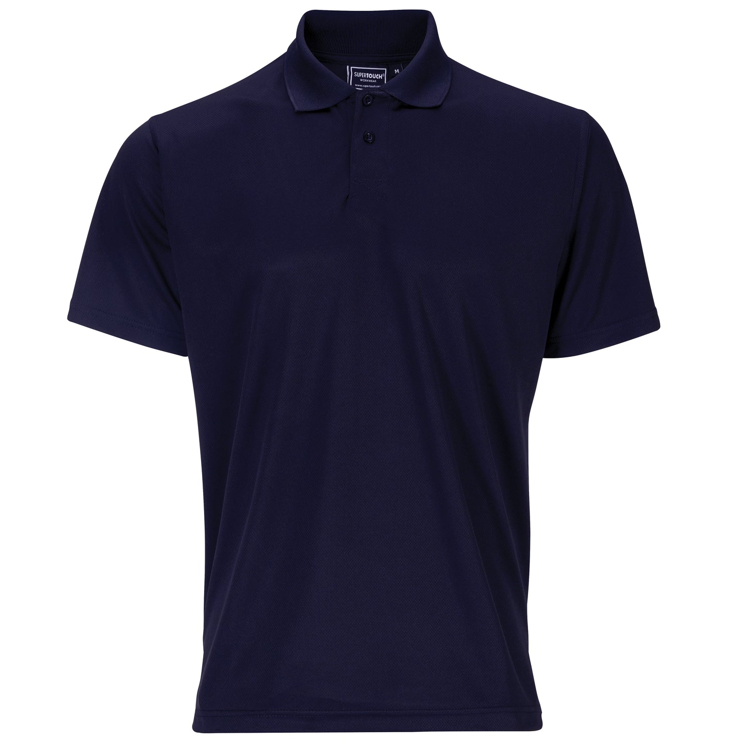 Supertouch Navy Bird Eye Polo Shirt Lightweight Breathable Moisture-Wicking