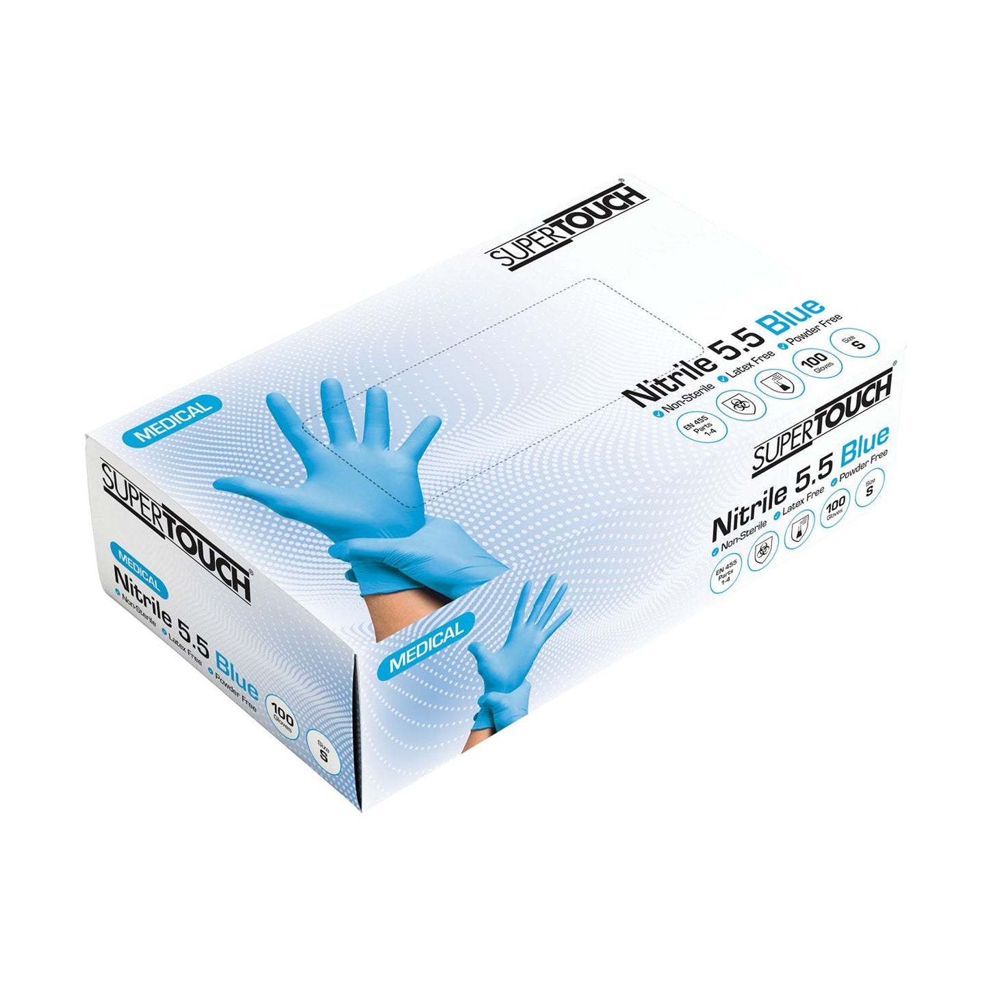 Supertouch 5.5 Powderfree Nitrile Gloves - Durable, Chemical Resistant, 100 Pack