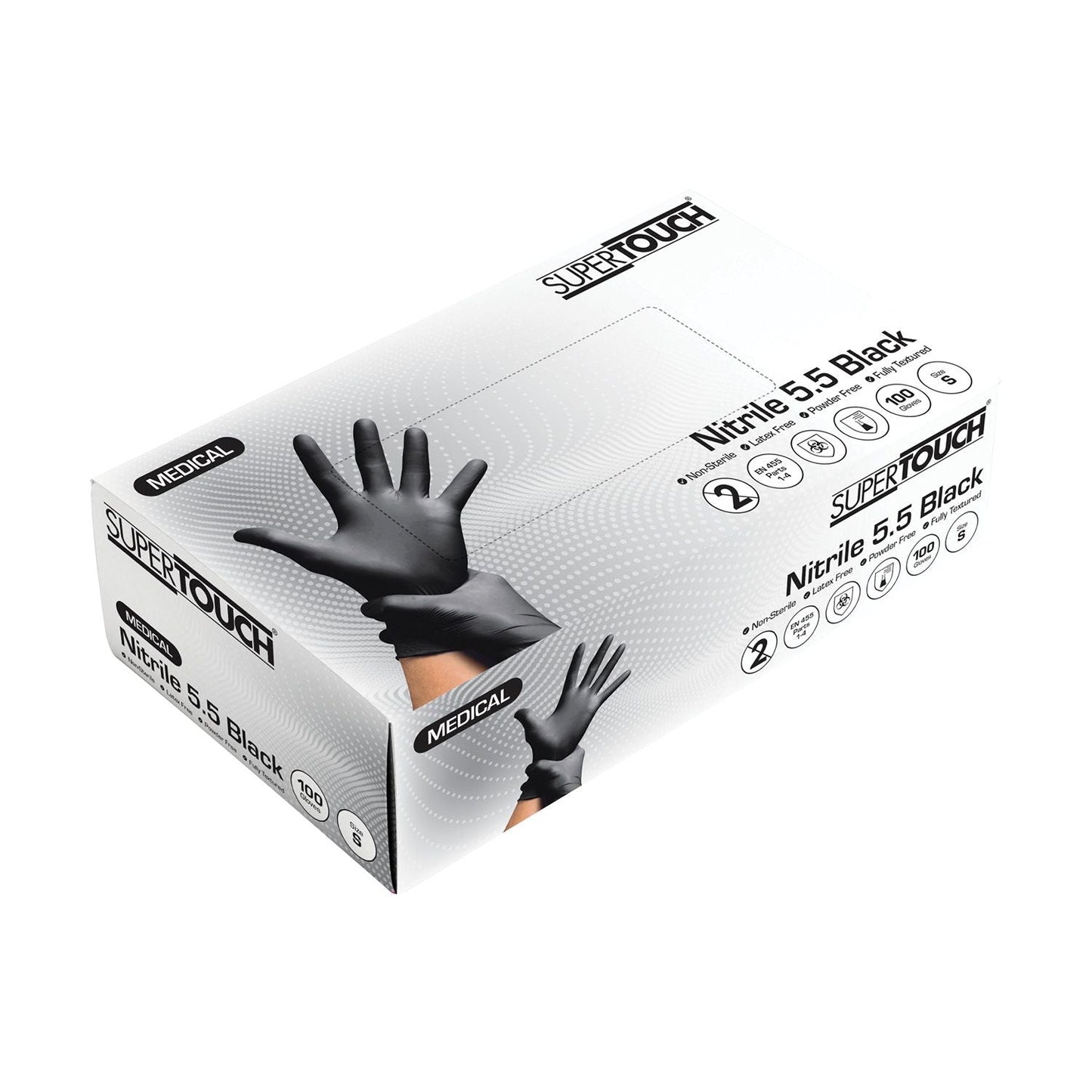Supertouch 5.5 Powderfree Nitrile Gloves - Durable, Chemical Resistant, 100 Pack