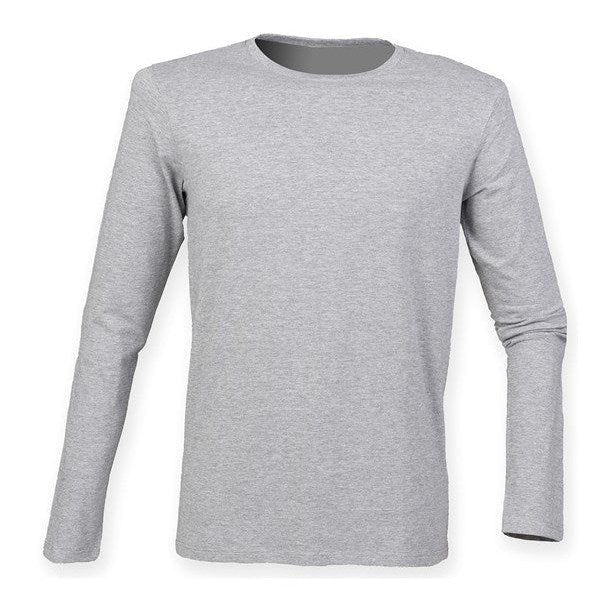 SF Feel Good Long Sleeve Stretch T-Shirt Ribbed Neck Soft Fabric Modern Fit