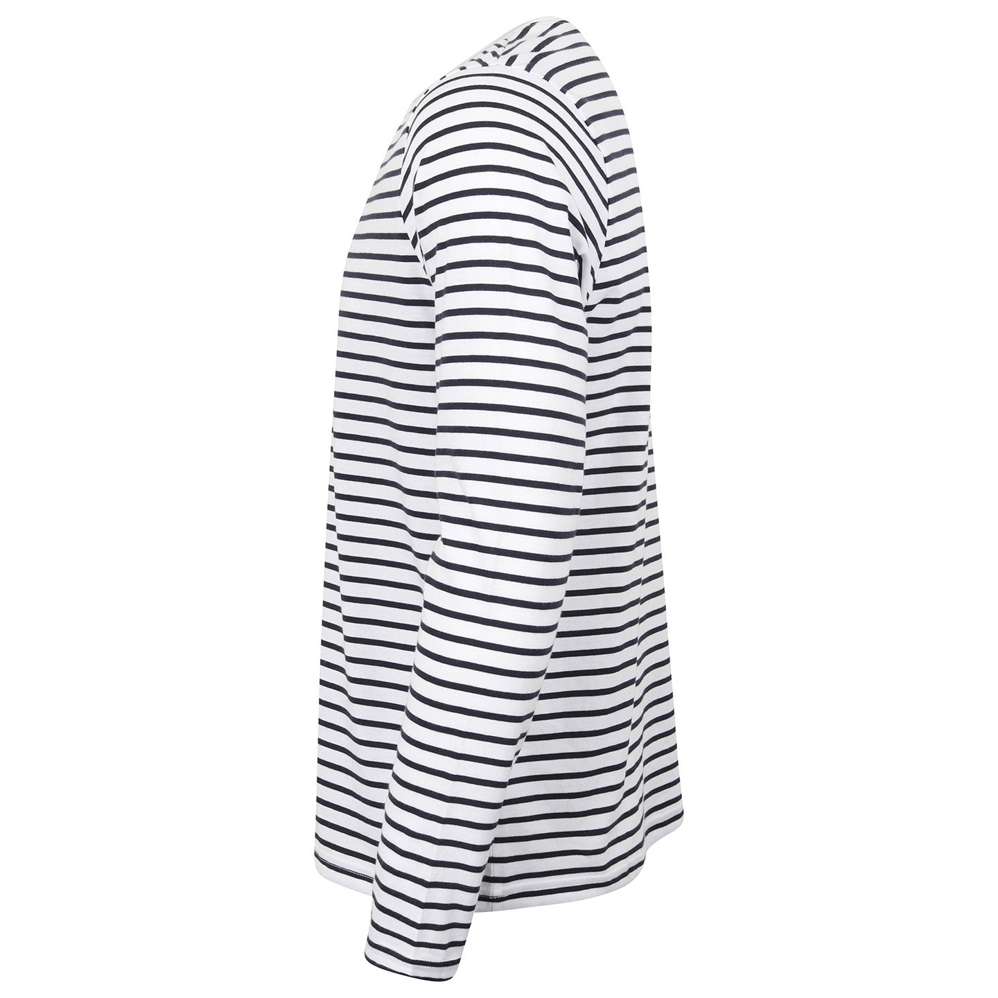 SF Unisex Long-Sleeved Striped T-Shirt Soft Cotton Regular Fit Tear-Out Label