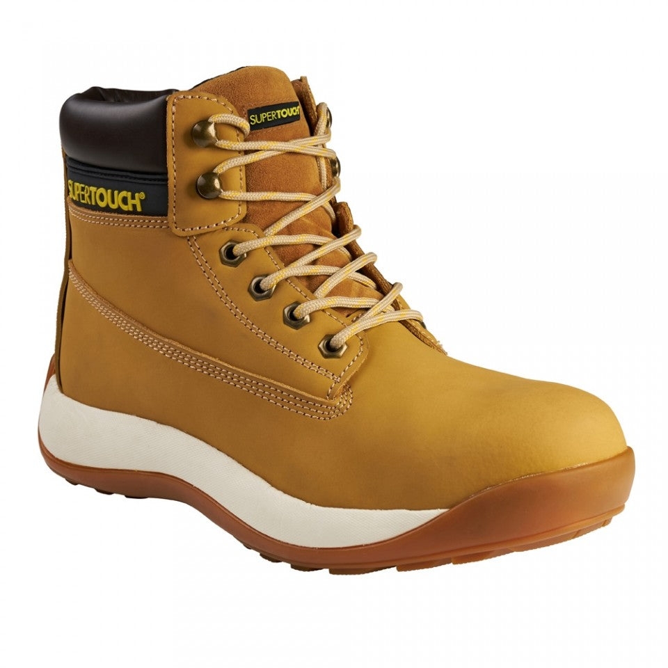 Supertouch XLP30 S3 Steel Toe Safety Boots Lightweight Water Resistant Honey