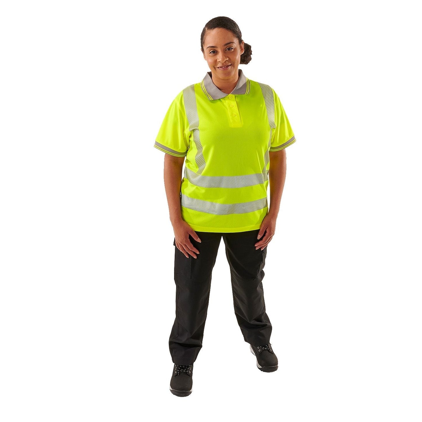 Supertouch Ladies Hi Vis Yellow Savannah Polo Shirt UPF 40+ Breathable Fit