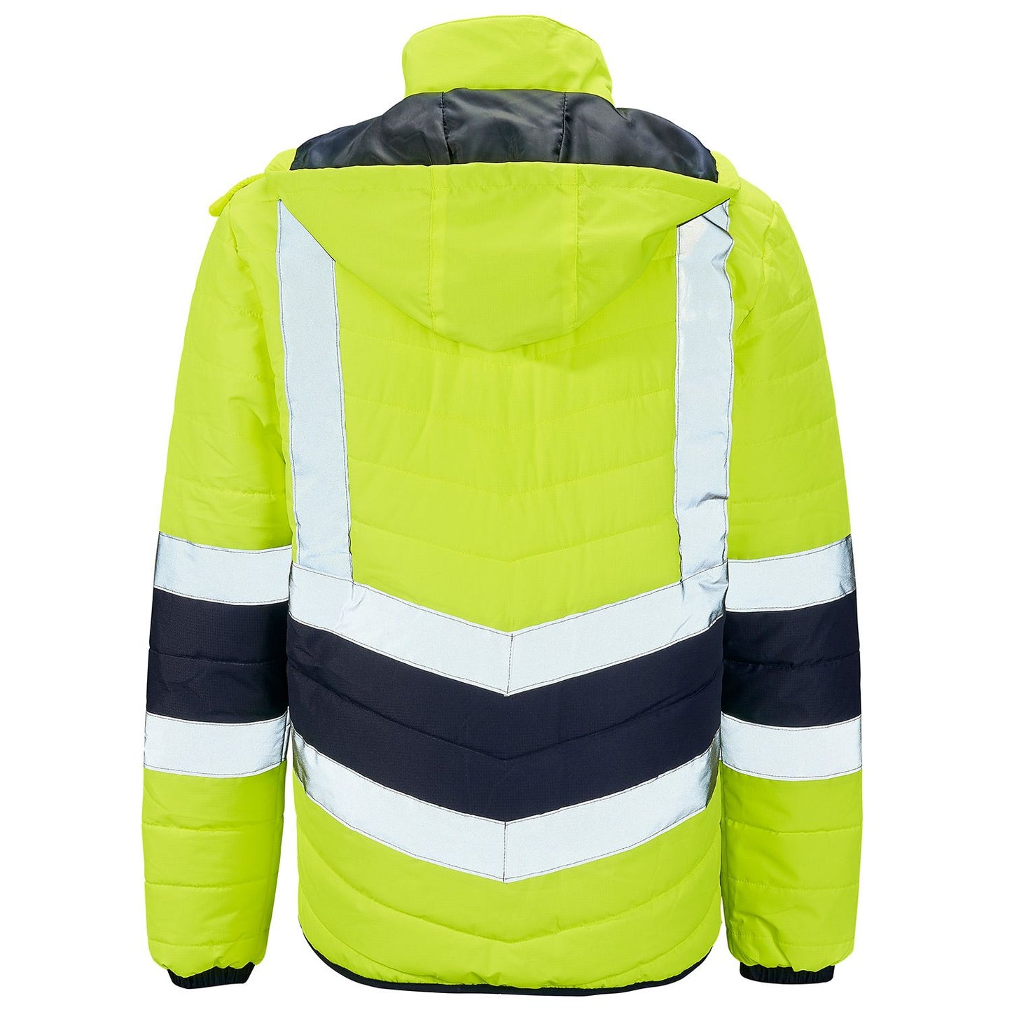 Supertouch Hi Vis Yellow 2 Tone Puffer Jacket Lightweight Water-Resistant