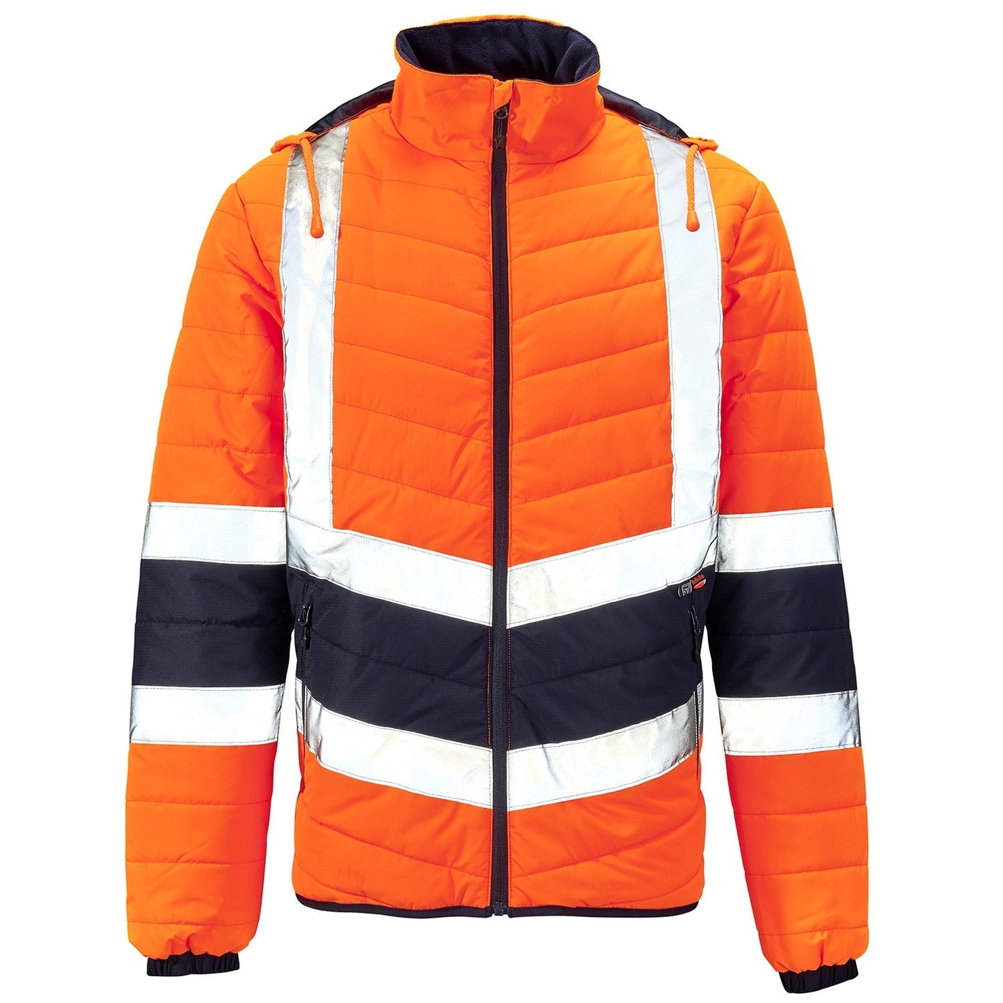 Supertouch Hi Vis Orange 2 Tone Puffer Jacket Lightweight Water-Resistant