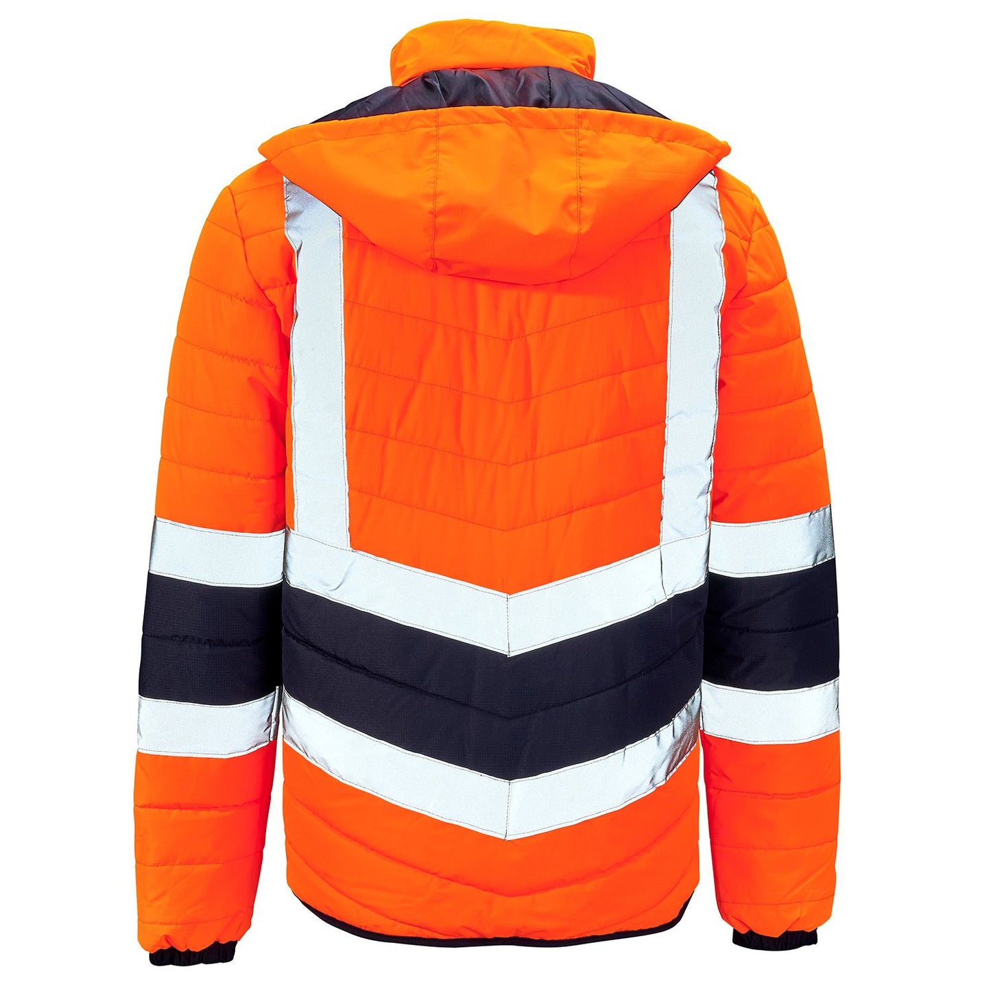Supertouch Hi Vis Orange 2 Tone Puffer Jacket Lightweight Water-Resistant