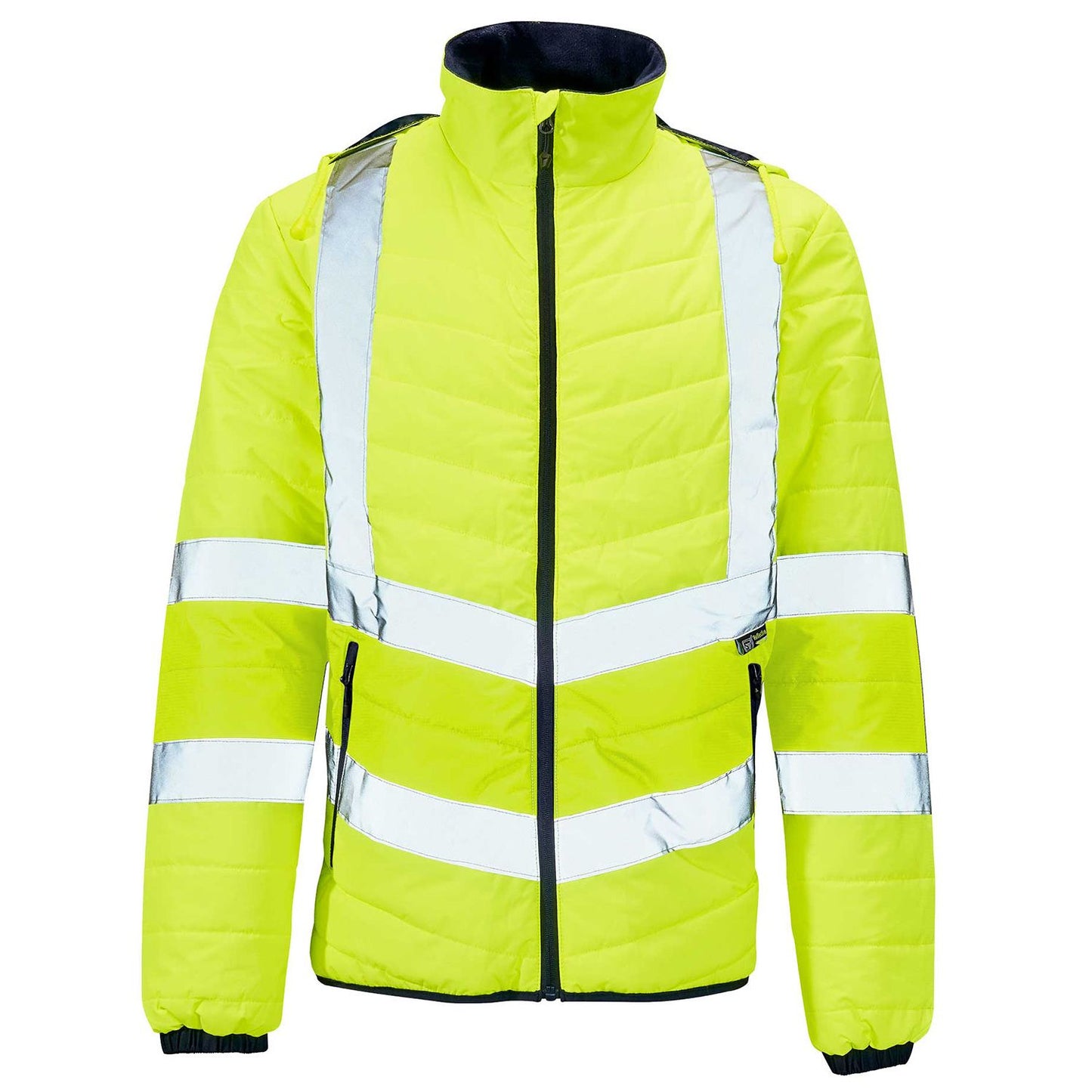 Supertouch Hi Vis Yellow Puffer Jacket Lightweight Warm Reflective Safety Wear