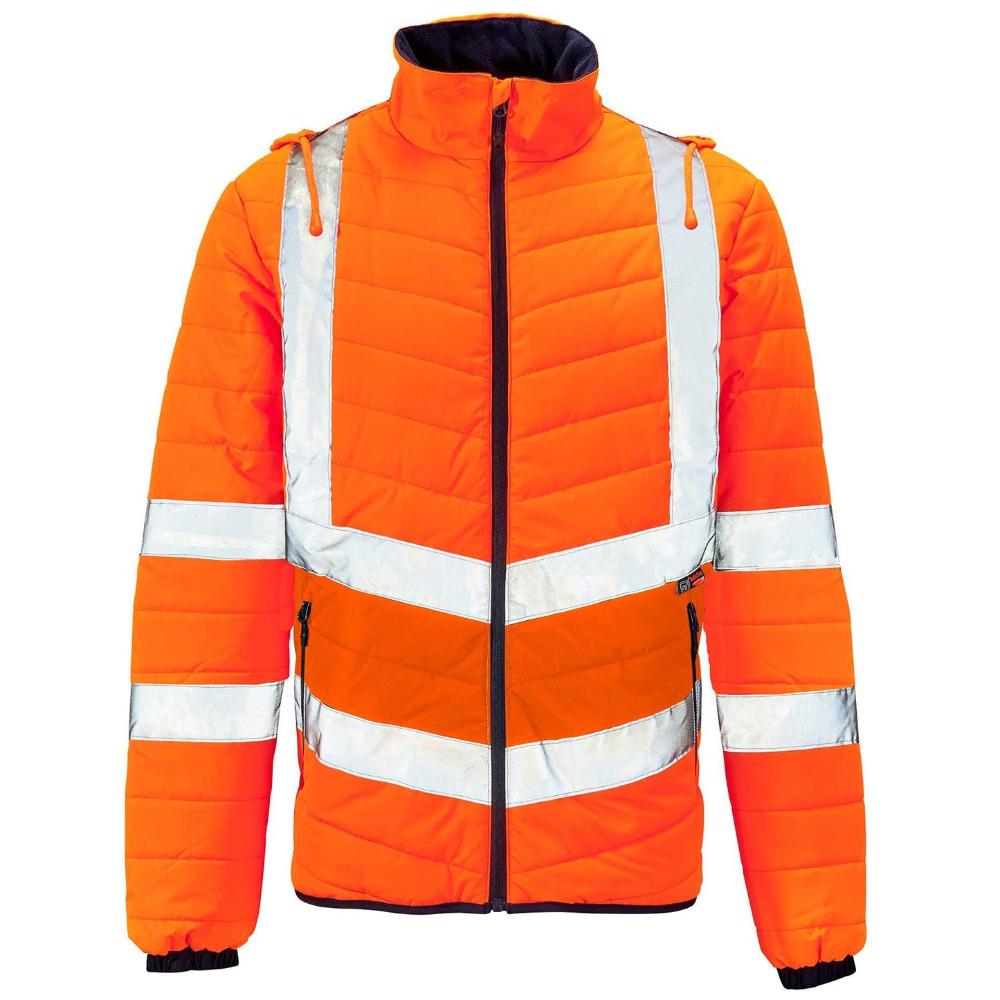 Supertouch Hi Vis Orange Puffer Jacket Lightweight Warm Reflective Safety Wear