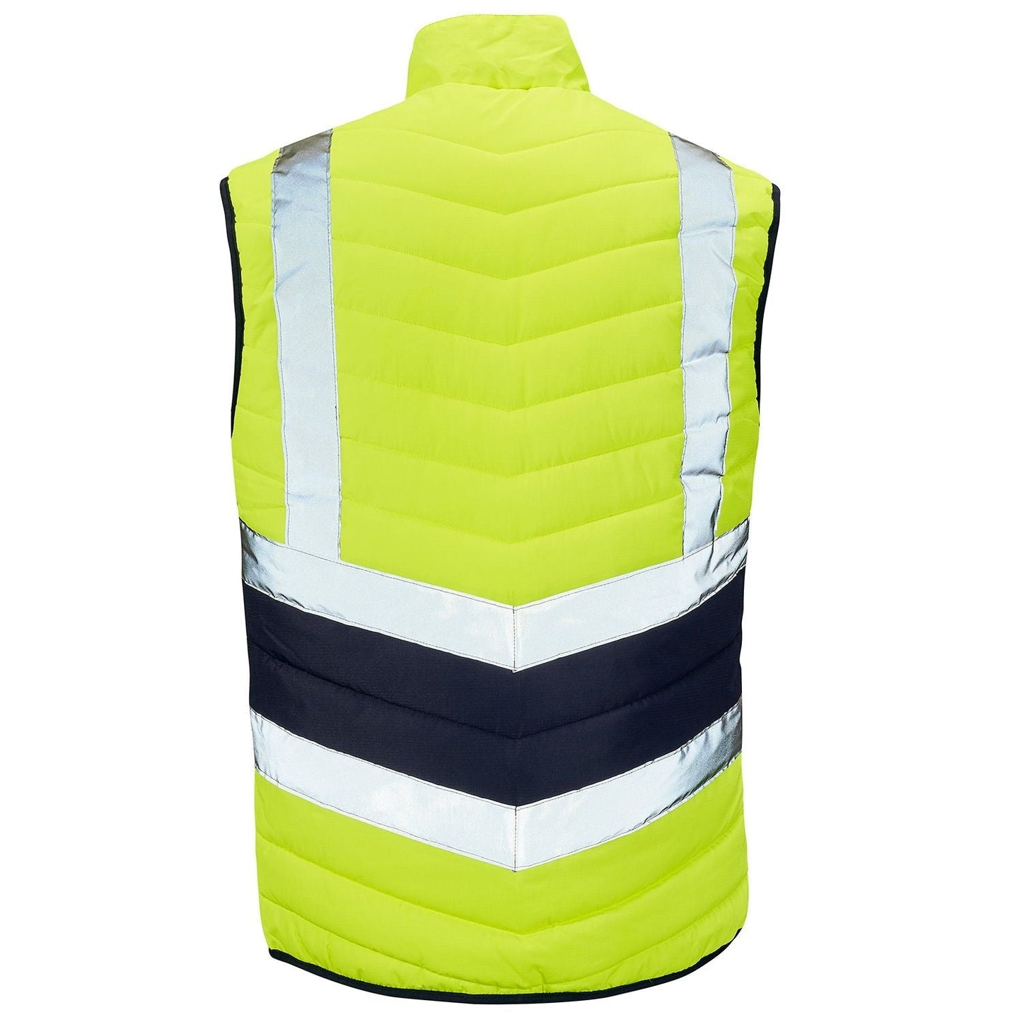 Supertouch Hi Vis Yellow Puffer Bodywarmer Lightweight Quilted with Pockets