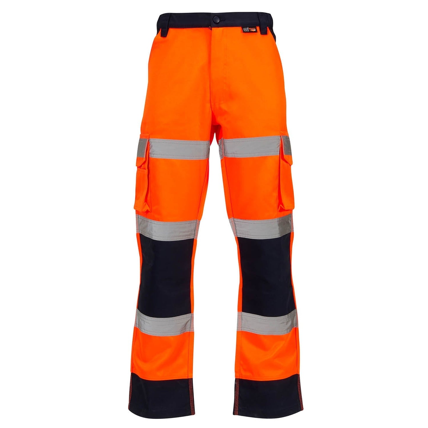 Supertouch Hi-Vis 2 Tone Orange Combat Trousers with 3 Band Design - Long