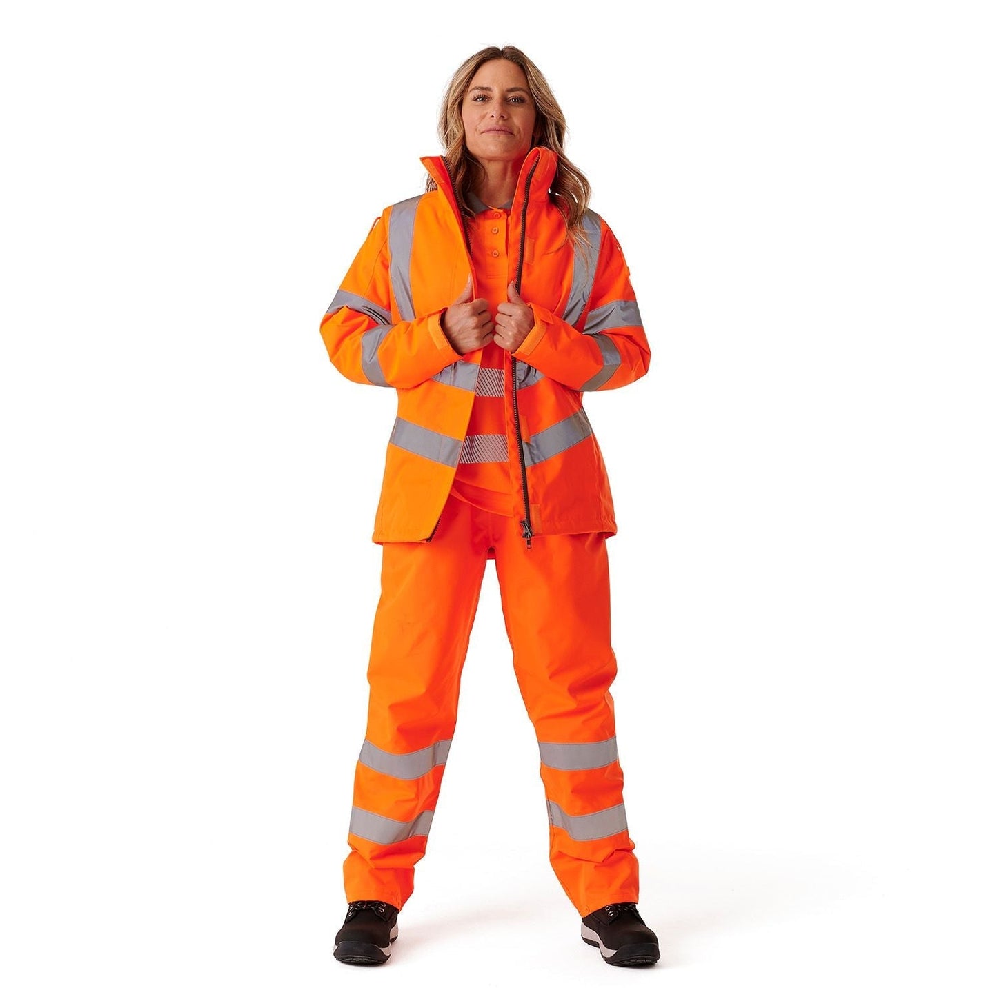 Supertouch Ladies Hi Vis Orange Kamela Padded Jacket Water-Resistant Comfort