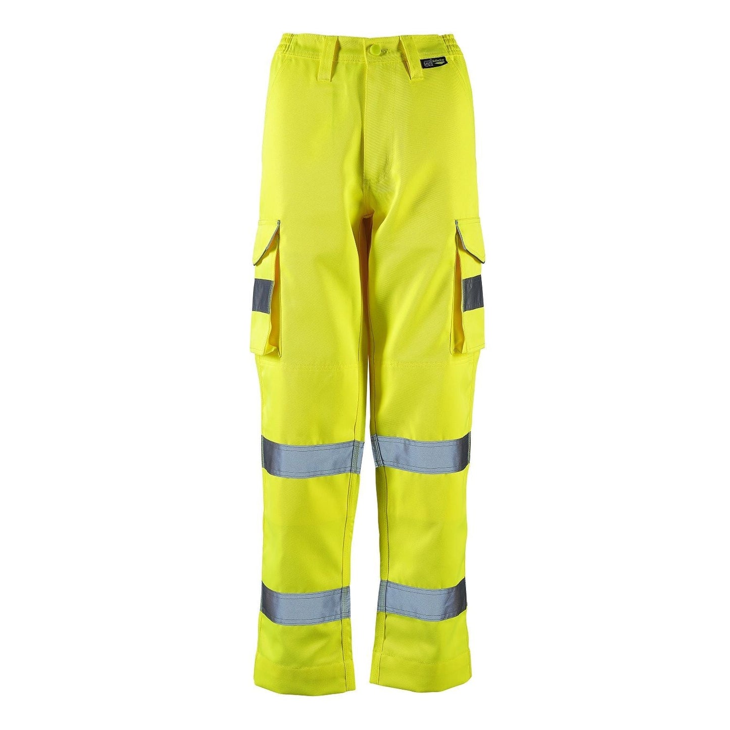 Supertouch Ladies Hi Vis Yellow Hana Combat Trousers with Knee Pad Pockets