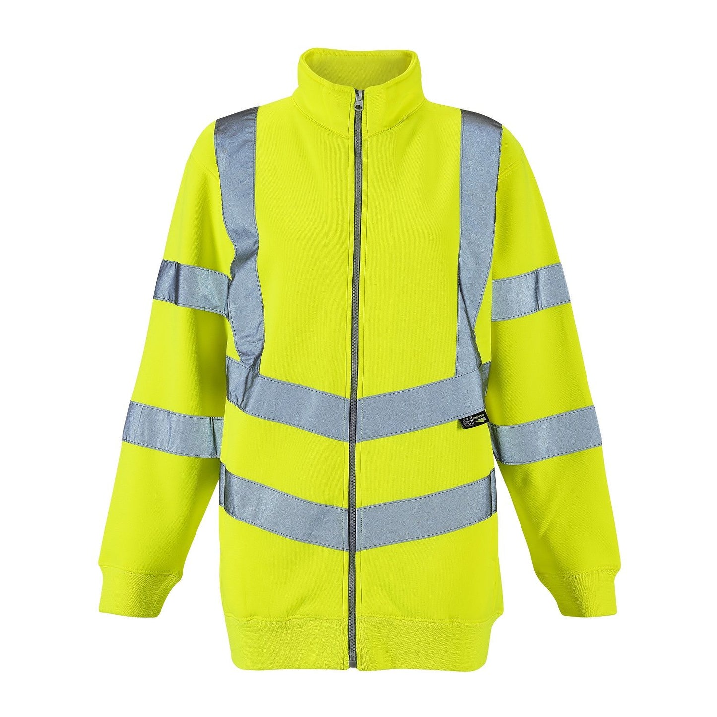 Supertouch Ladies Hi Vis Yellow Eshaal Zipped Sweatshirt with Pockets