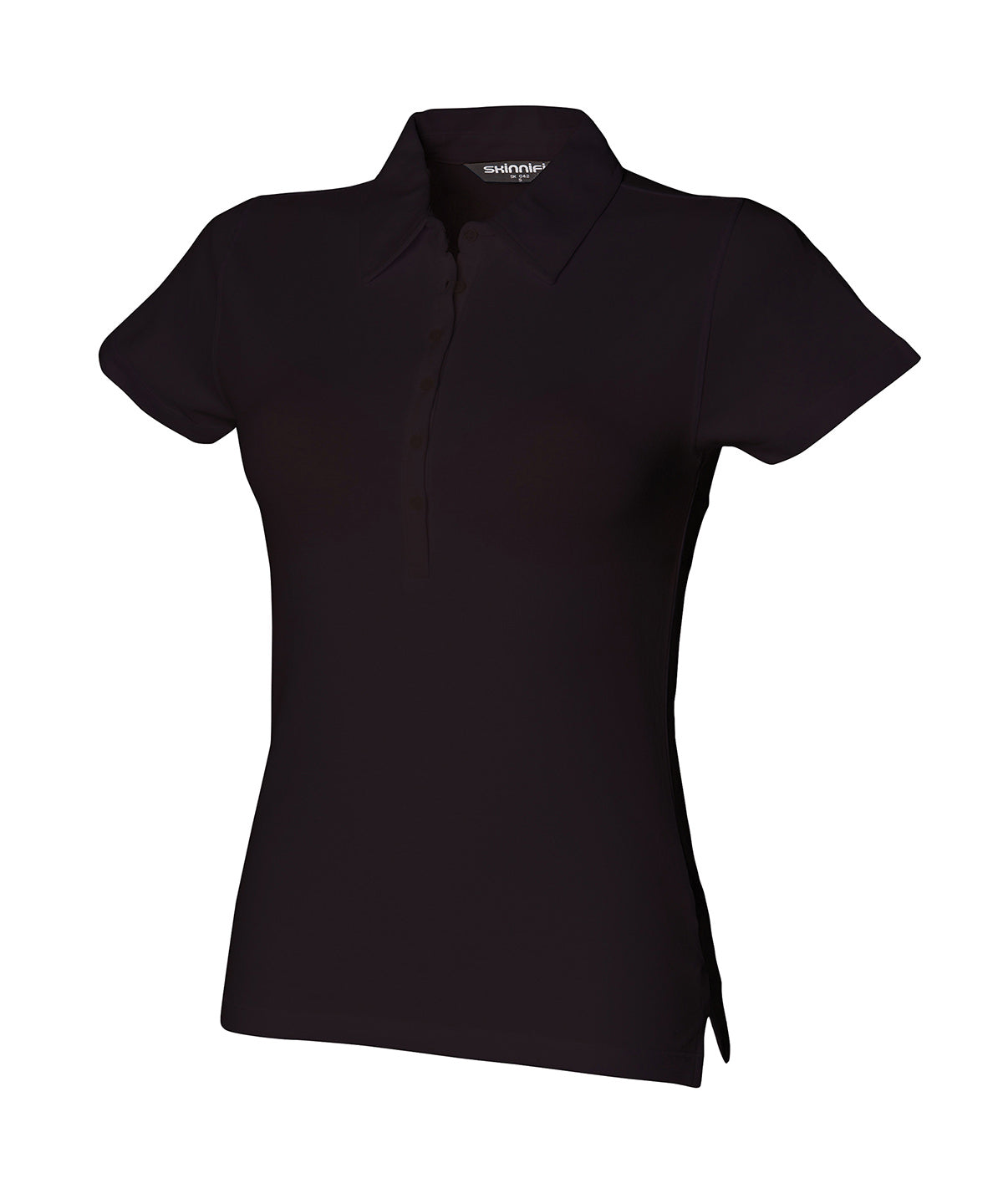 Sf Women's Slim Fit Short Sleeve Stretch Polo Top with Side Vents