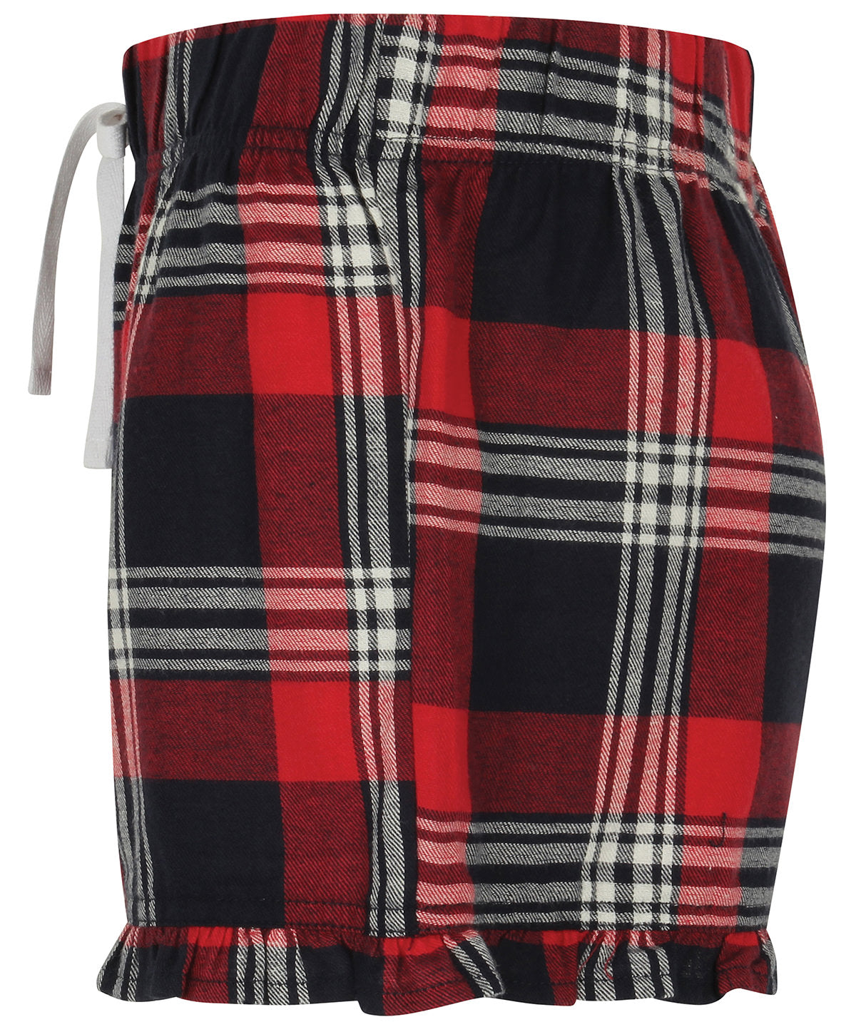 SF Women's Tartan Frill Hem Shorts Elasticated Waist Loungewear Size XXS-XL