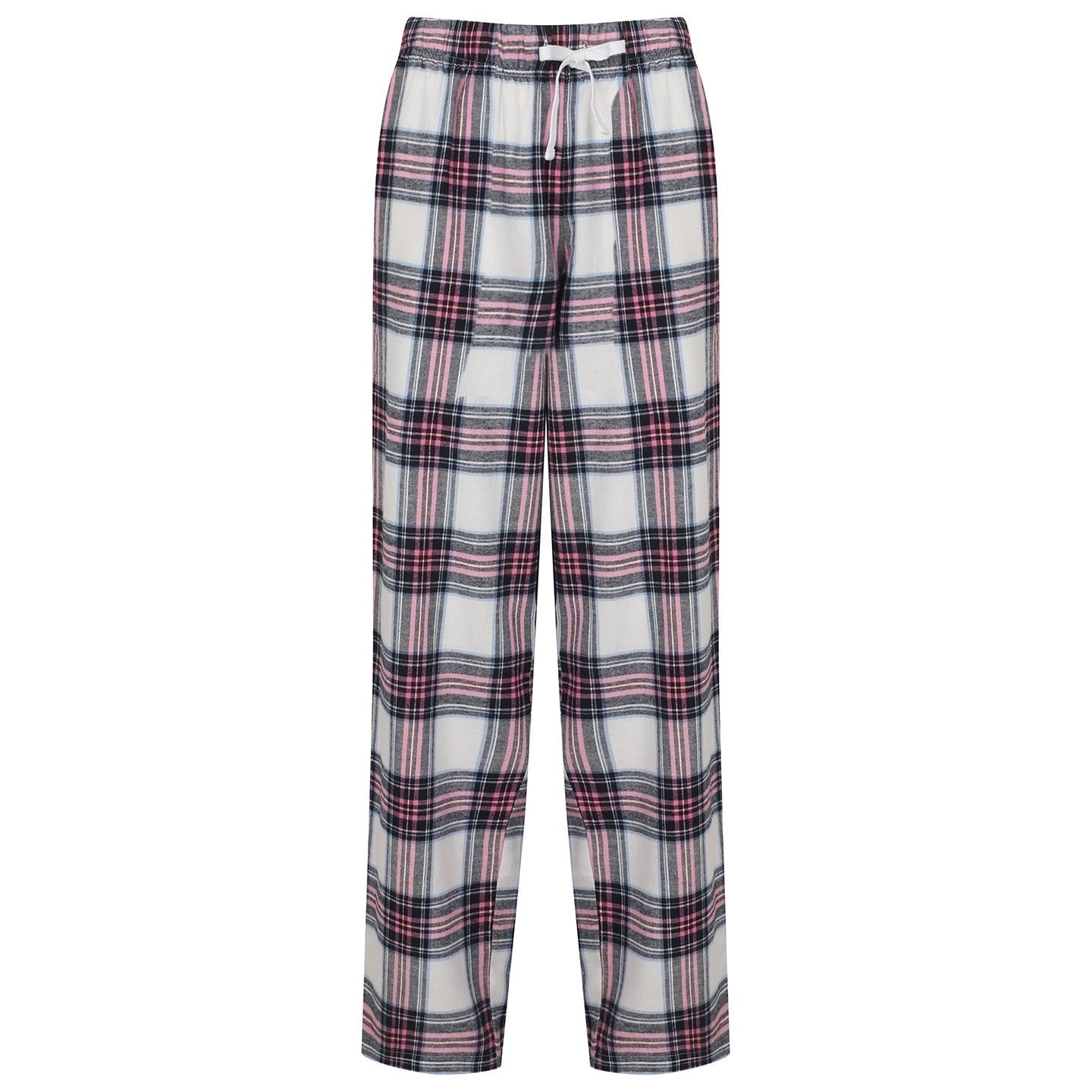 SF Women's Tartan Lounge Pants Elasticated Waist 100% Cotton Flannel