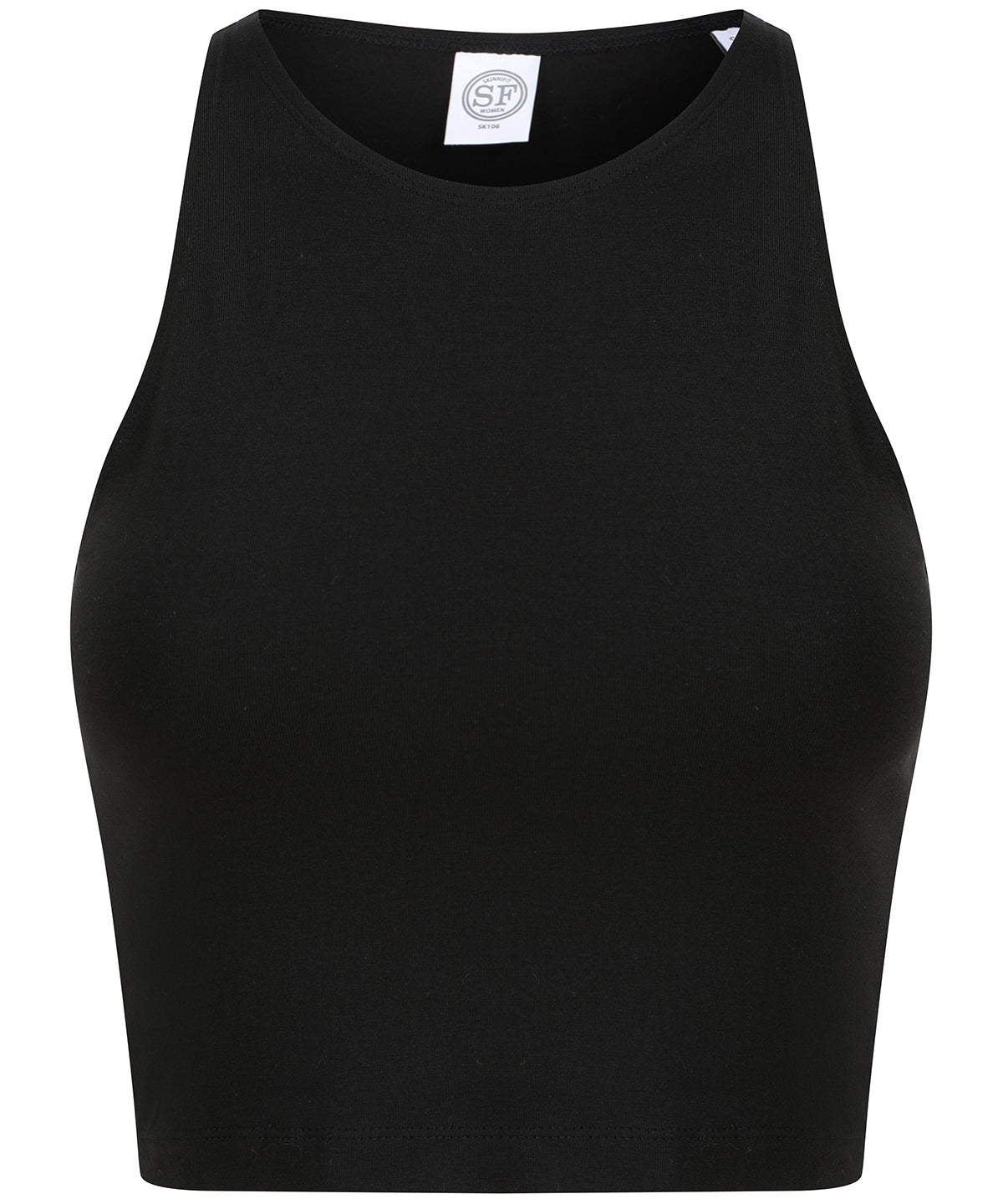 Sf Women's Sleeveless Cropped Top Fitted Neckline Vegan Certified Fashion