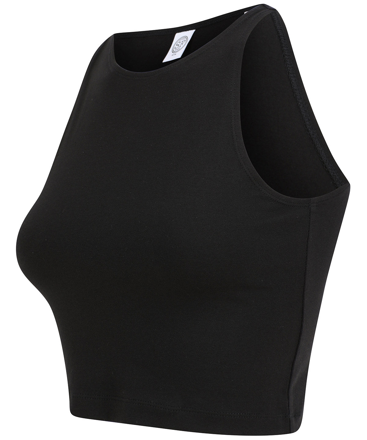 Sf Women's Sleeveless Cropped Top Fitted Neckline Vegan Certified Fashion