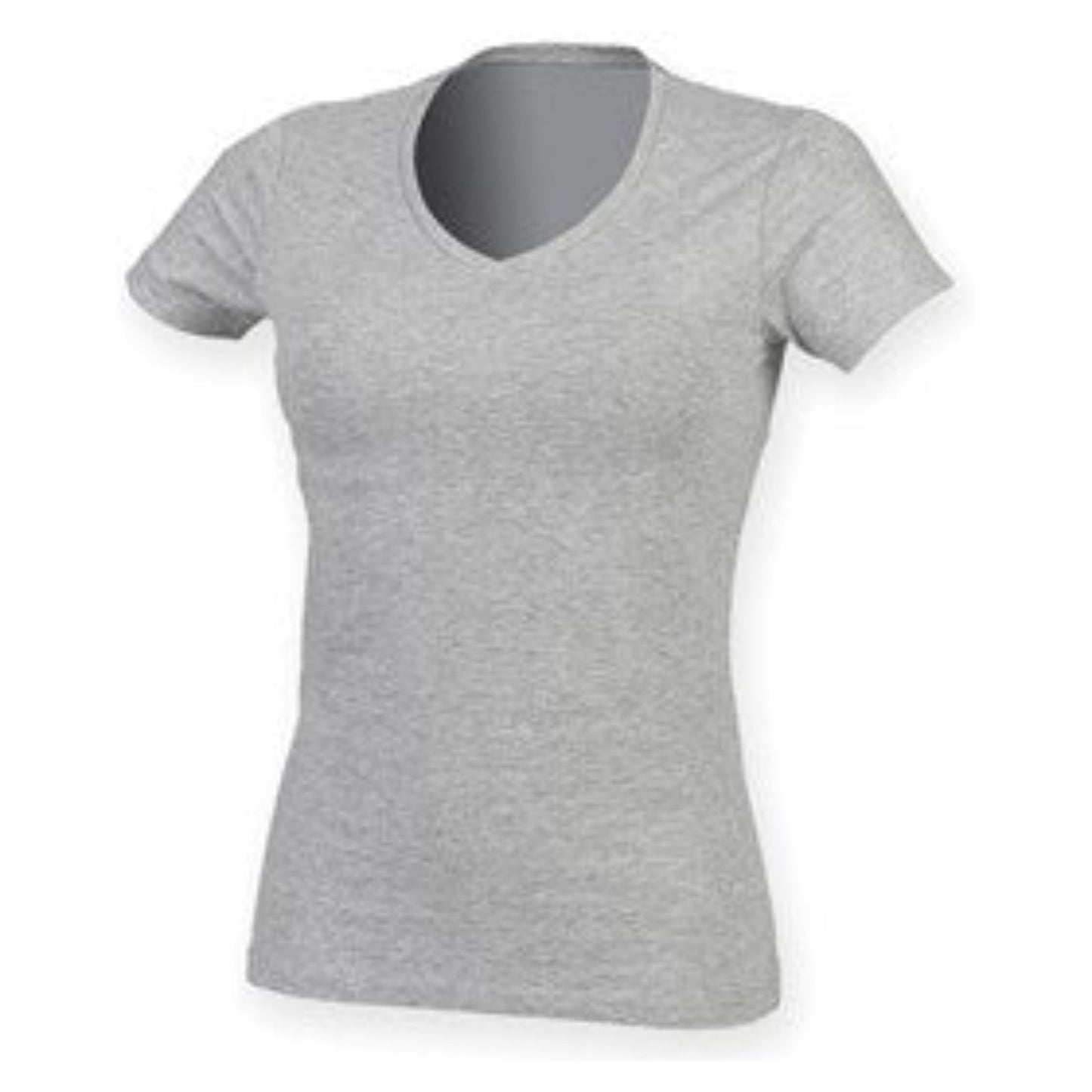 Sf Feel Good Women's Stretch V-Neck T-Shirt Modern Longline Fit Soft Cotton