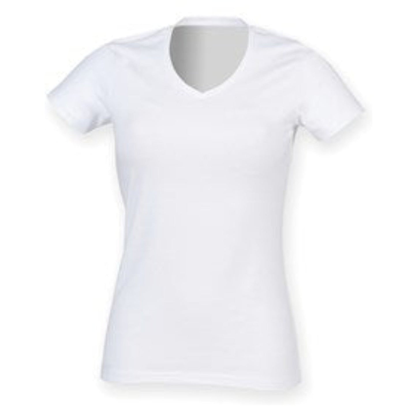 Sf Feel Good Women's Stretch V-Neck T-Shirt Modern Longline Fit Soft Cotton