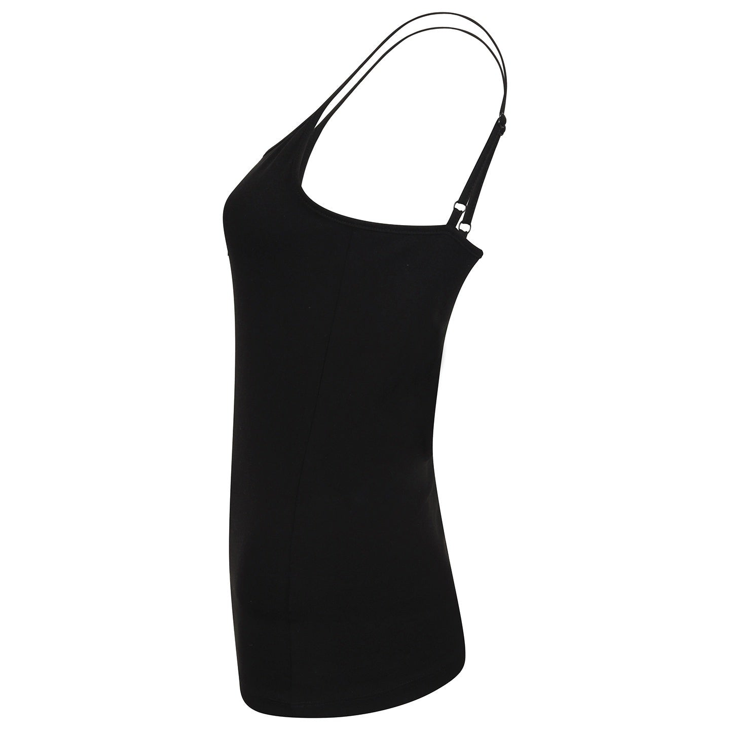 SF Women's Stretch Spaghetti Vest Adjustable Straps Soft Feel Longline Fit