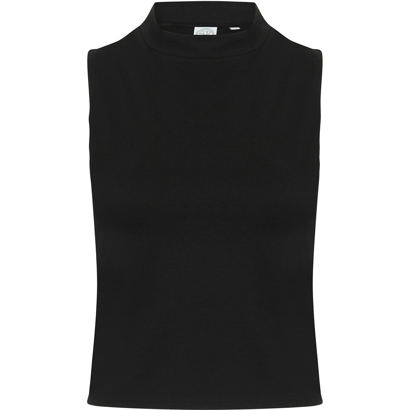 Sf Women's High Neck Crop Vest Soft-Stretch Jersey Fashion Top Vegan Certified