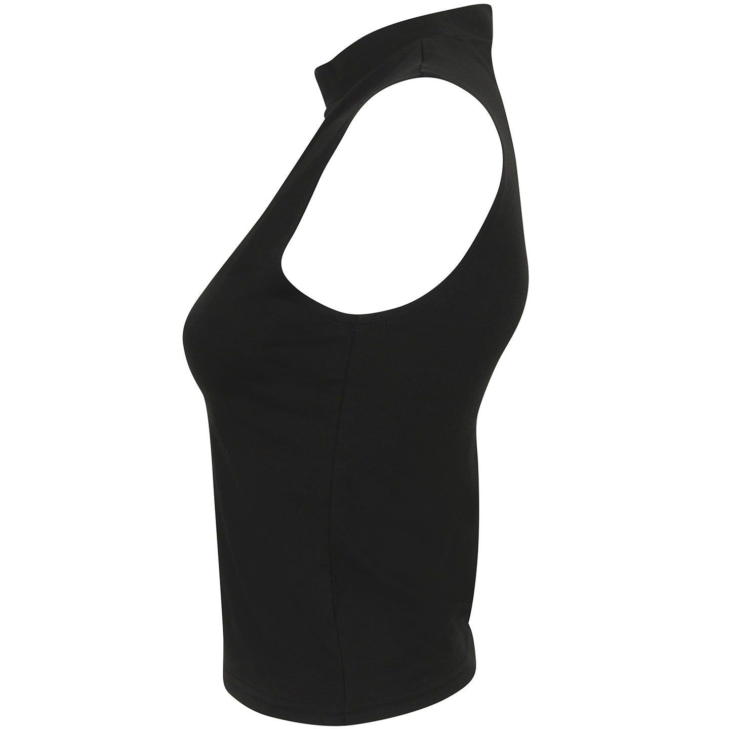 Sf Women's High Neck Crop Vest Soft-Stretch Jersey Fashion Top Vegan Certified