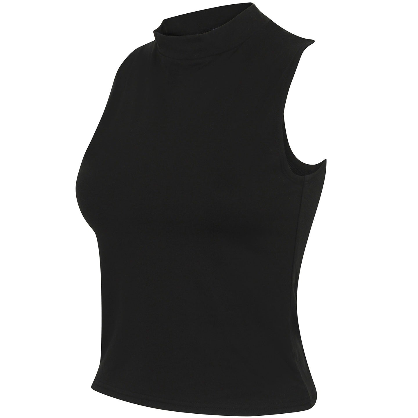 Sf Women's High Neck Crop Vest Soft-Stretch Jersey Fashion Top Vegan Certified