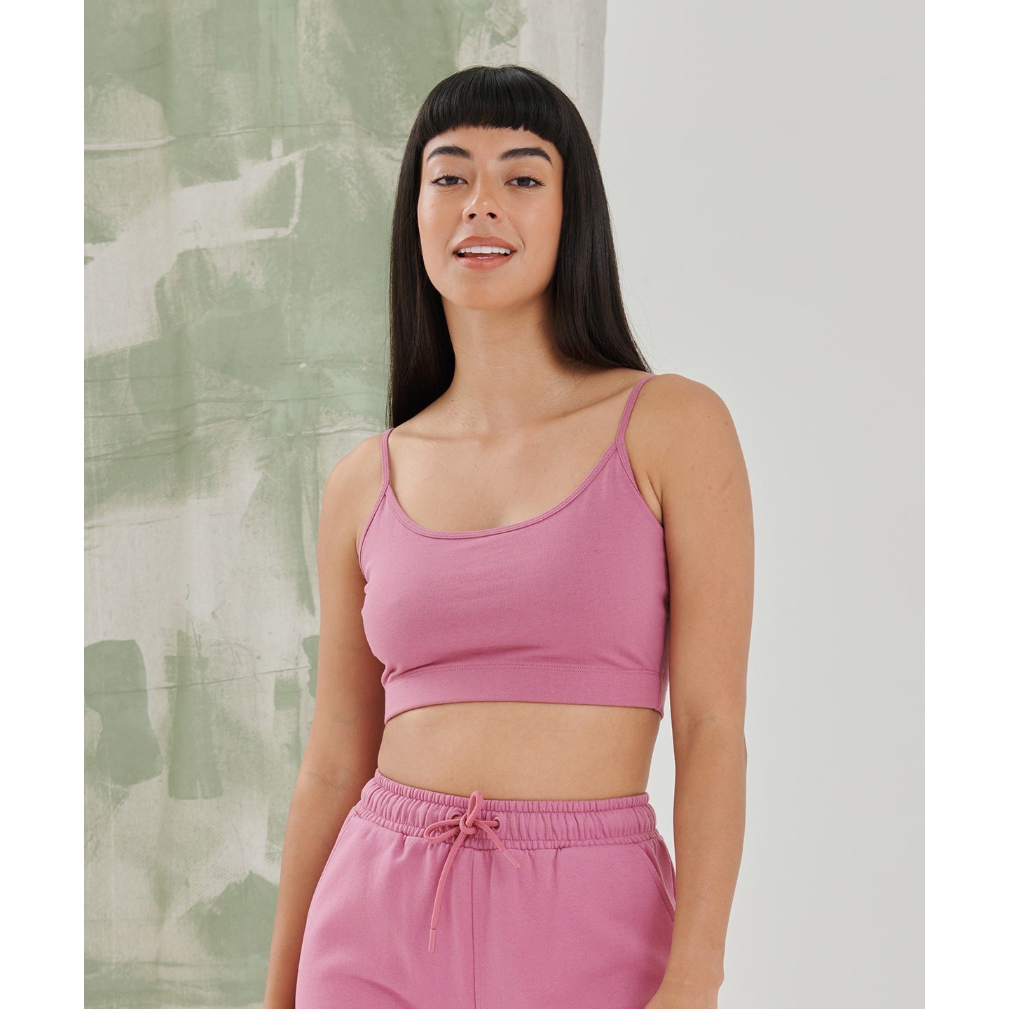 SF Women's Sustainable Cropped Cami Top Adjustable Straps Eco-Friendly Fashion